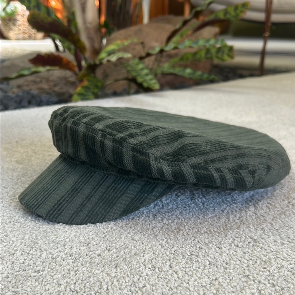 Gigi Pip Green Corduroy Striped Women’s Cap